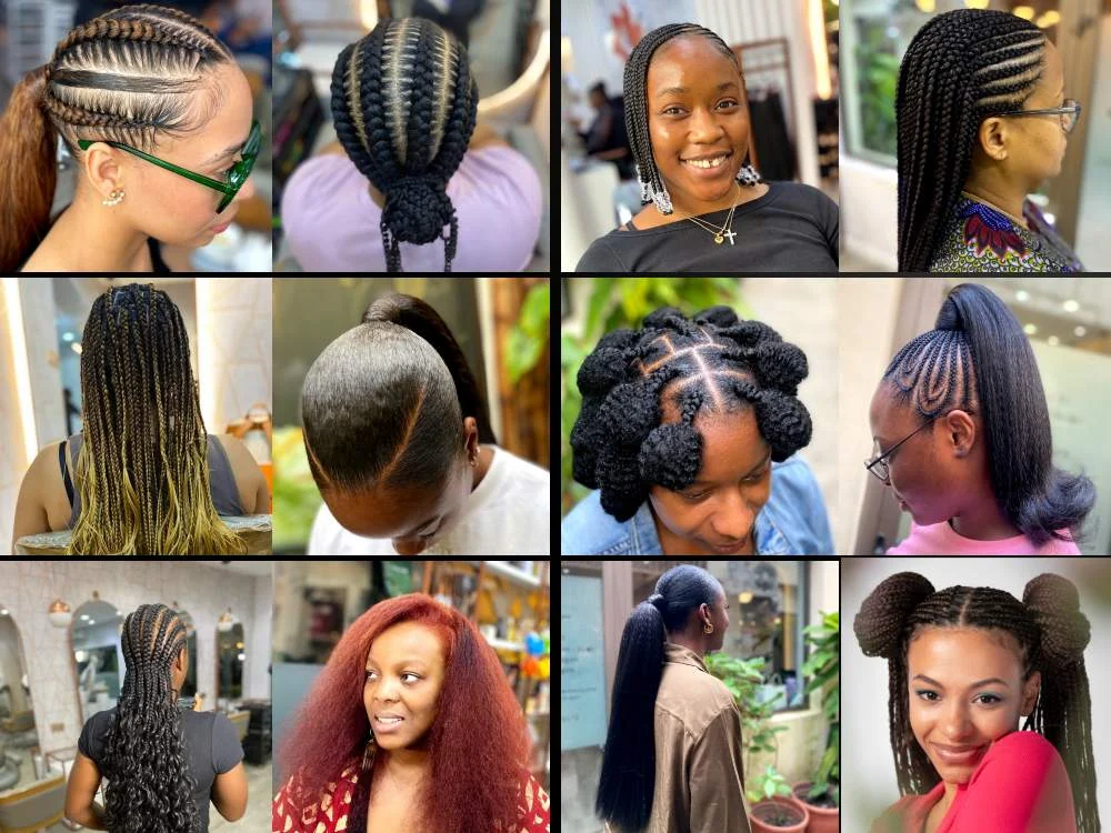 Collage of hair styles