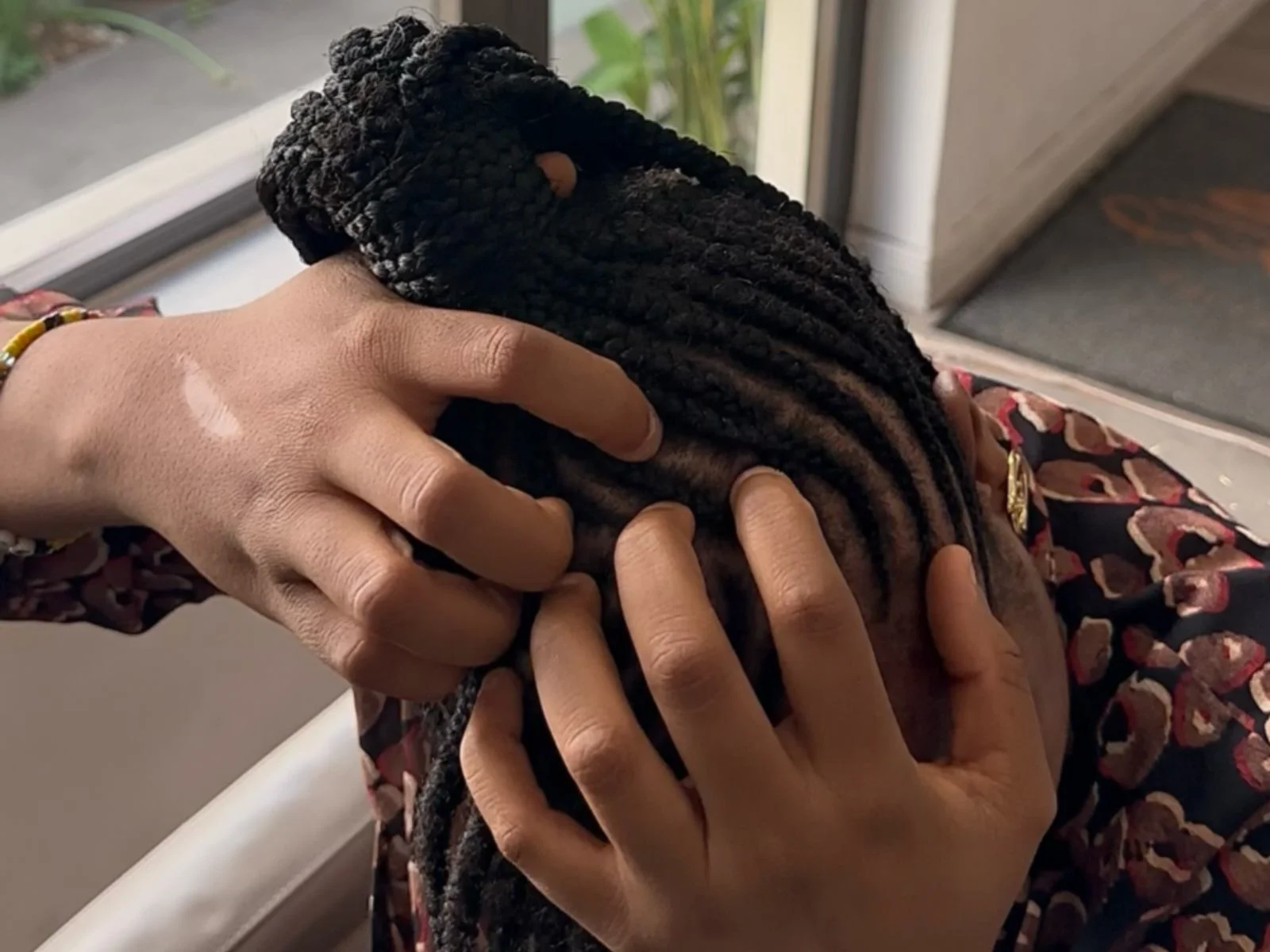 someone scratching thier hair